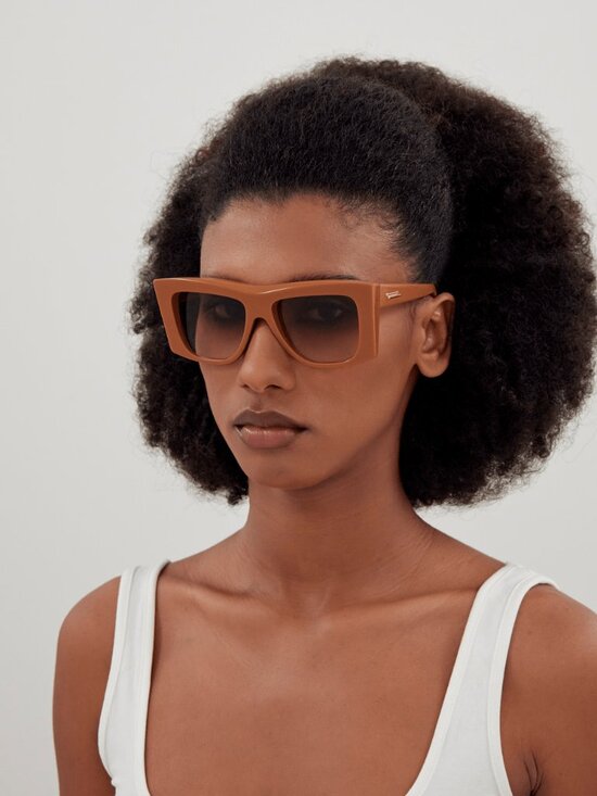 Bottega Veneta BV1270S 003 Women Sunglasses Brown Geometric Frame, Brown Lenses main image 7